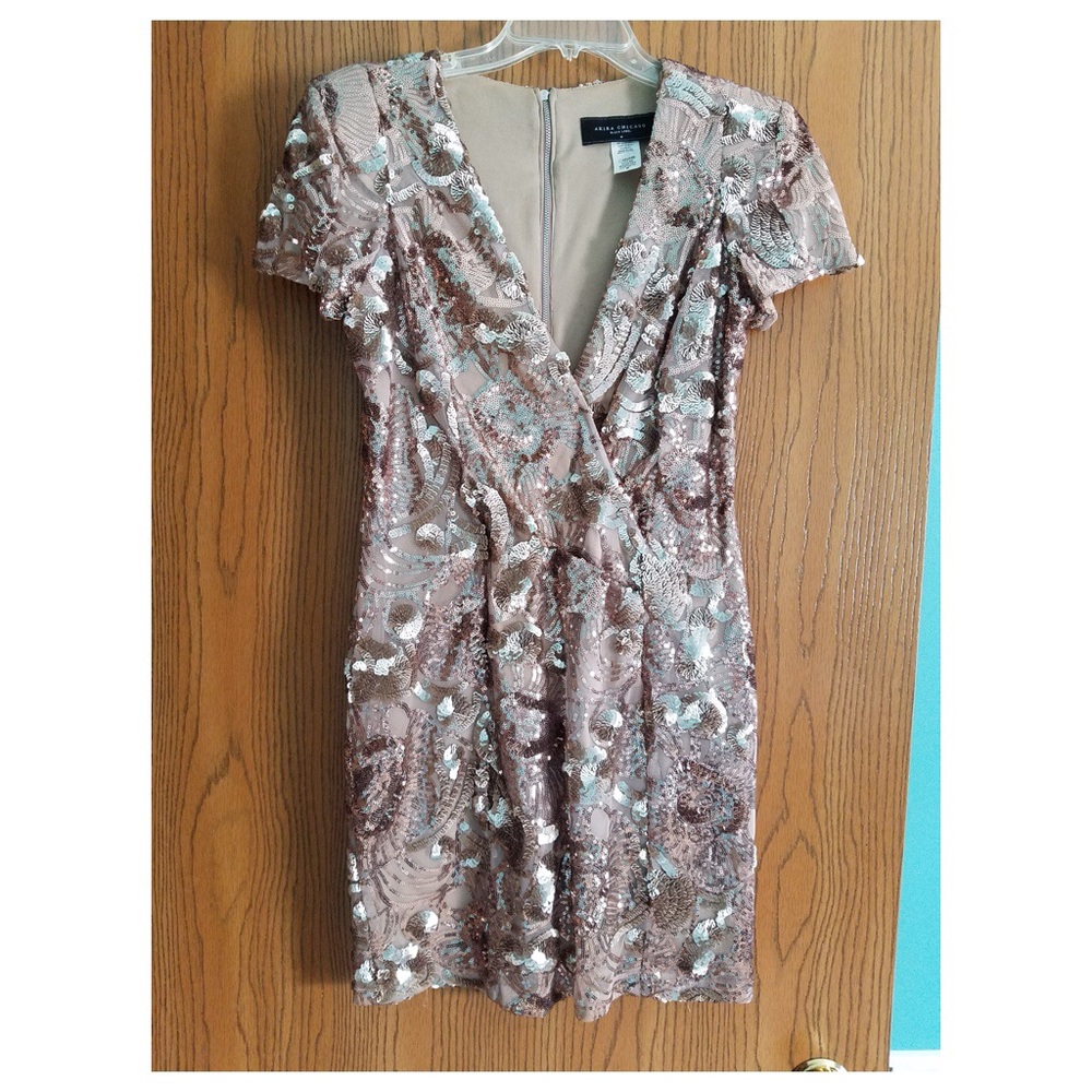 Gold Sequin Akira Black Label Party Dress
